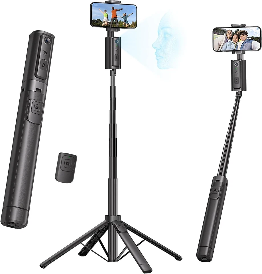Auto Face Tracking Tripod, 67" Phone Holder for Vlog - Image 3 of 4