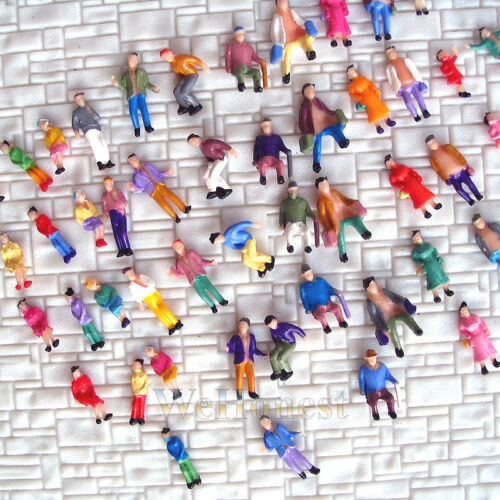 100 x  N scale Painted People passengers (19 poses) - Picture 1 of 1