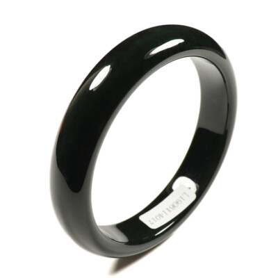 59mm Certified A 100% Natural Black Green Nephrite Jade Bangle Bracelet 42104
