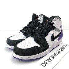nike air jordan 1 mid se white court purple black