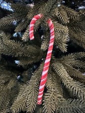 Large 8  Art Glass Swirl Candy Cane Red And White Christmas Hand Blown Ornament