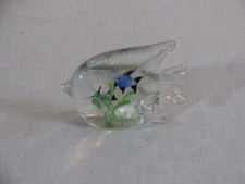 Vtg Murano Style Blown Glass Fish Figurine w/Fish Inclusions, Unbranded rr