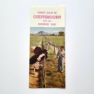 1958 Oudtshoorn Africa Vintage Travel Brochure Cango Caves Ostrich Farms African