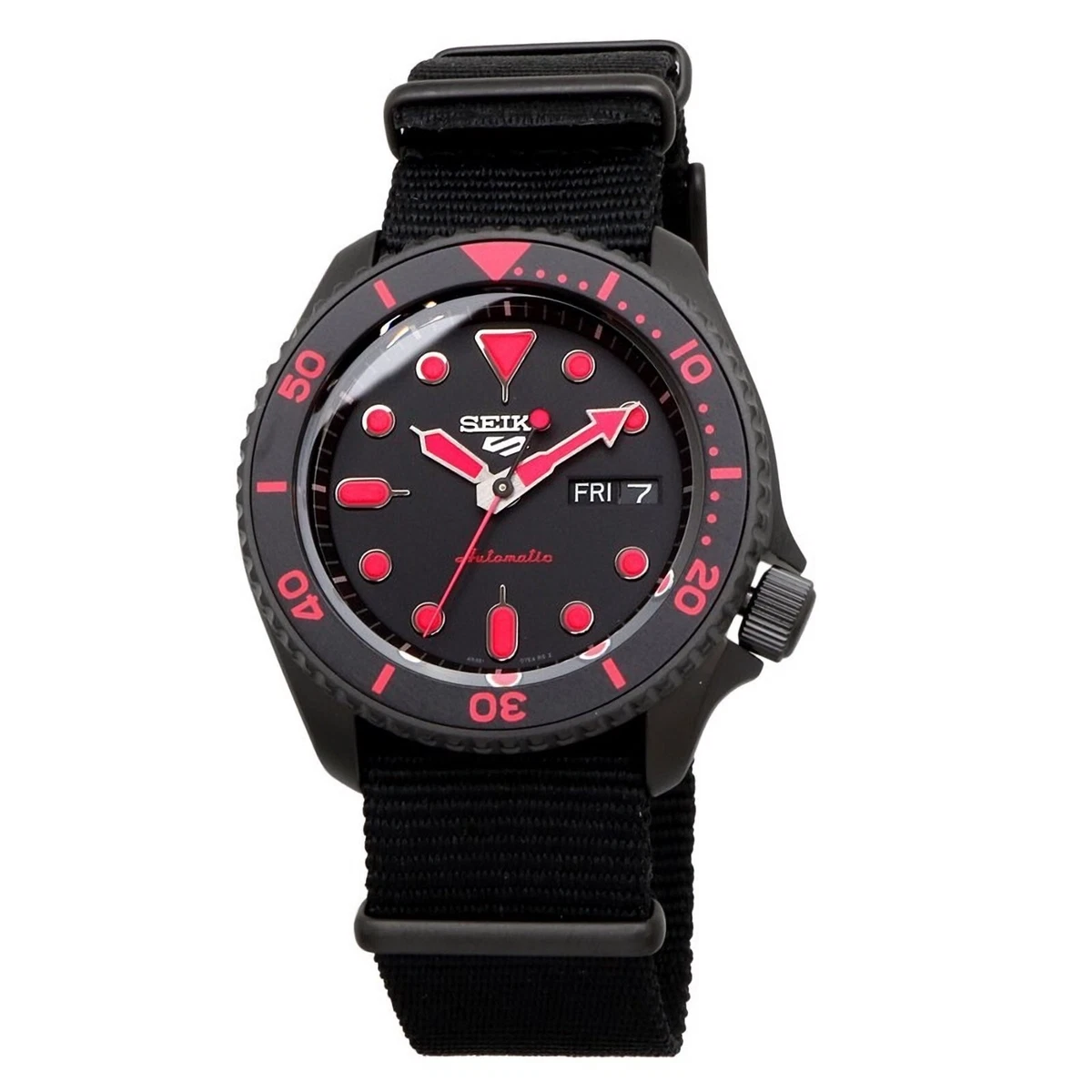 Seiko black red clearance