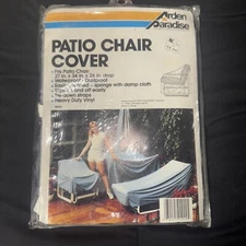 Vtg 1980s Arden Paradise Patio Chair Cover Blue Gray Vinyl Waterproof Retro Kmar