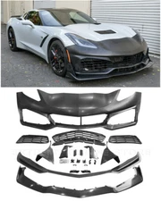 EOS For 14-19 Corvette C7 | ZR1 Style Front Bumper Cover Grille Splitter Lip Kit