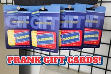 (4) Blockbuster Prank Gag Gift Card - Birthday Christmas Graduation Gag FUNNY