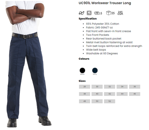 Personalised Custom Embroidered UNEEK Unisex Work Wear Trousers Security Bottoms - Picture 5 of 9