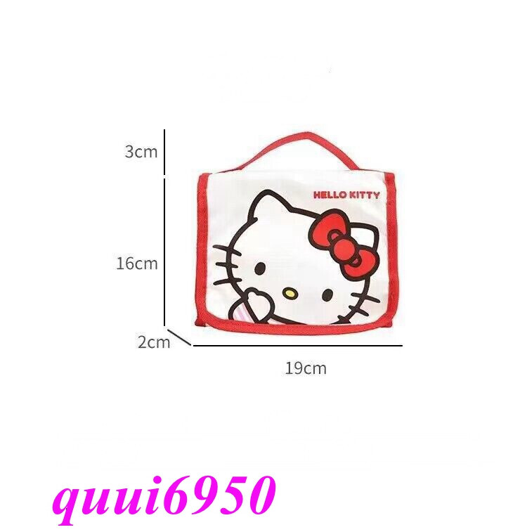 Cute Women Girl's Red Hello Kitty Cosmetic Makeup Case Travel Storage