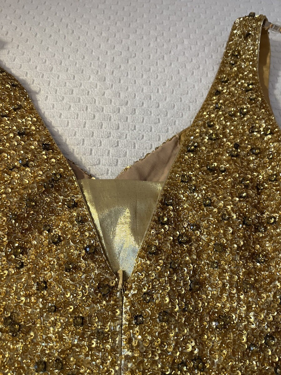 Jovani Cocktail Short Gold Sequin Dress Prom Size 4 | eBay