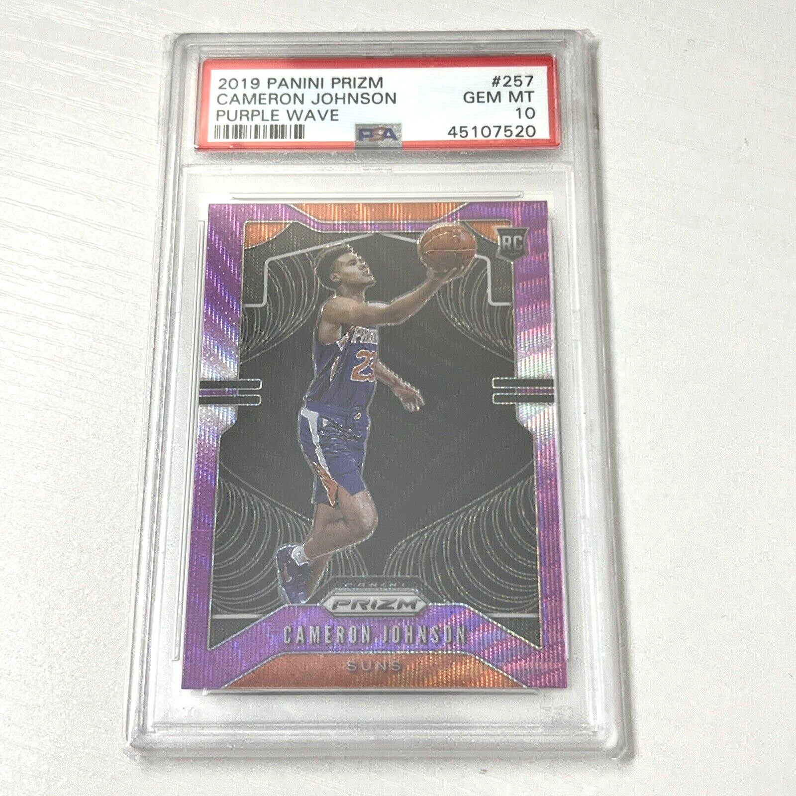 2019-20 Panini Prizm #257 Cameron Johnson Prizm Purple Wave Rookie RC PSA 10