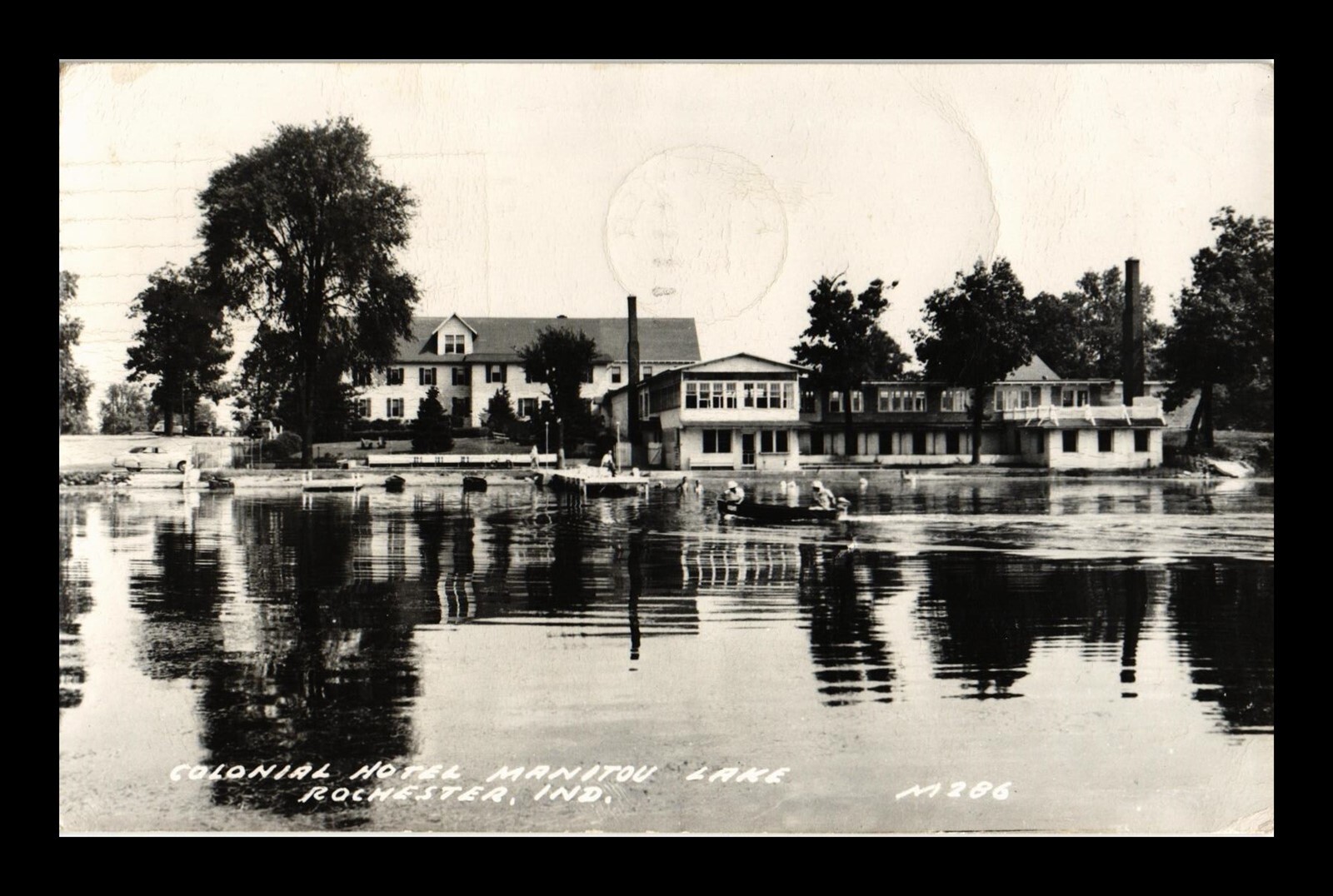 DR JIM STAMPS US POSTCARD COLONIAL HOTEL MANITOU LAKE ROCHESTER INDIANA