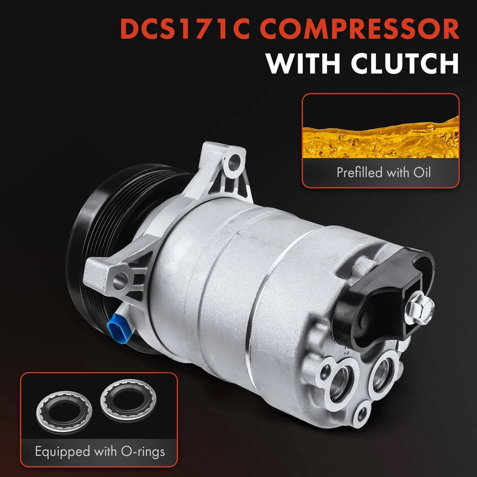 New AC Compressor with Clutch for Oldsmobile Aurora 1995-1999 V8 4.0L PAG 150 - Image 3 of 4