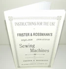 Frister & Rossmann Sewing Machine Instruction Manual Reproduction
