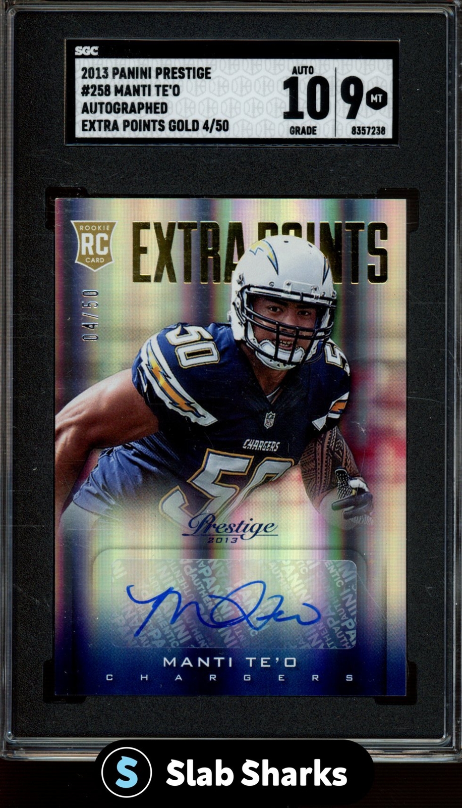 Manti Te'o Panini Prestige #258 Autograph-Extra Points Gold