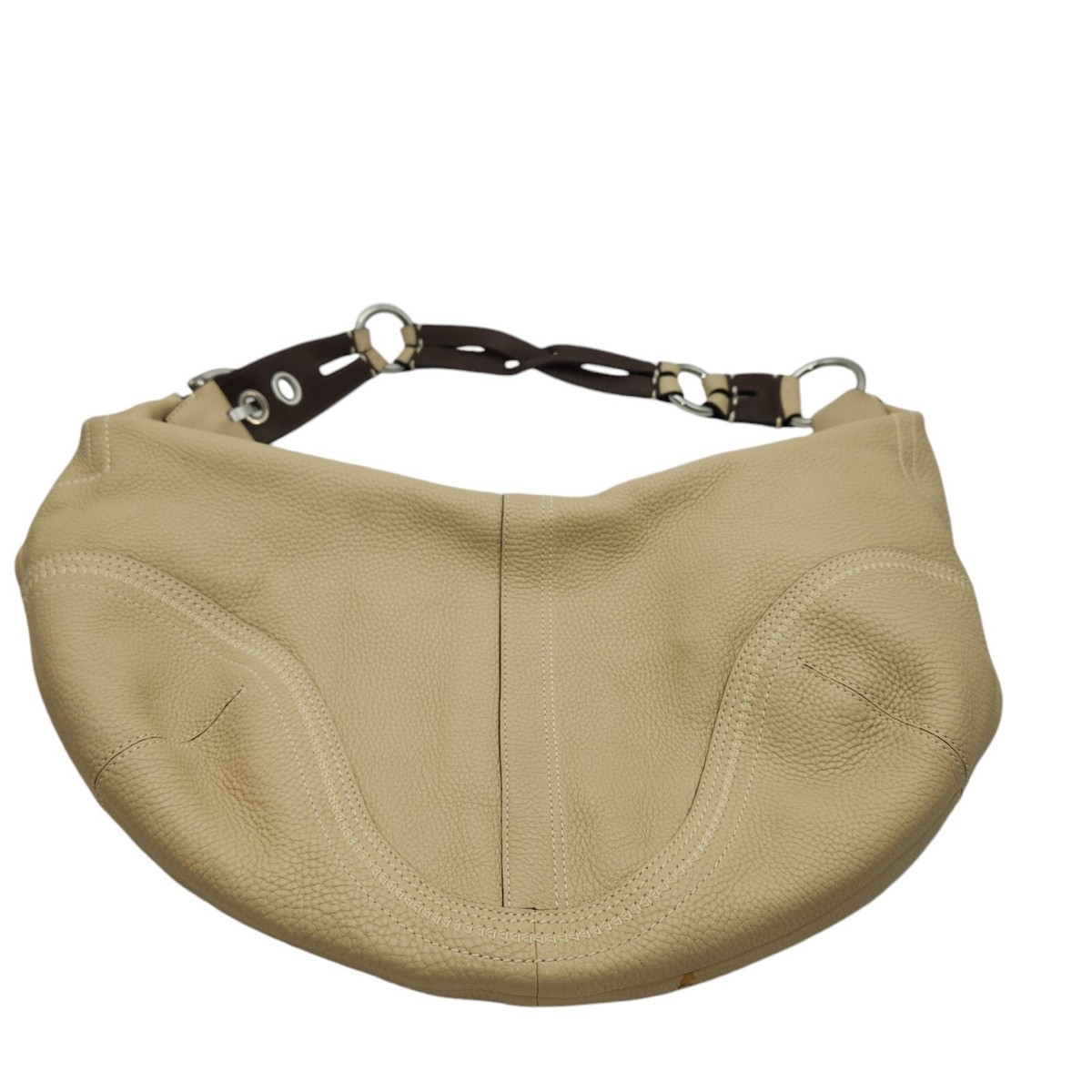 Coach M0669-10721 Crescent Hobo Handbag Tan Soft Pebble
