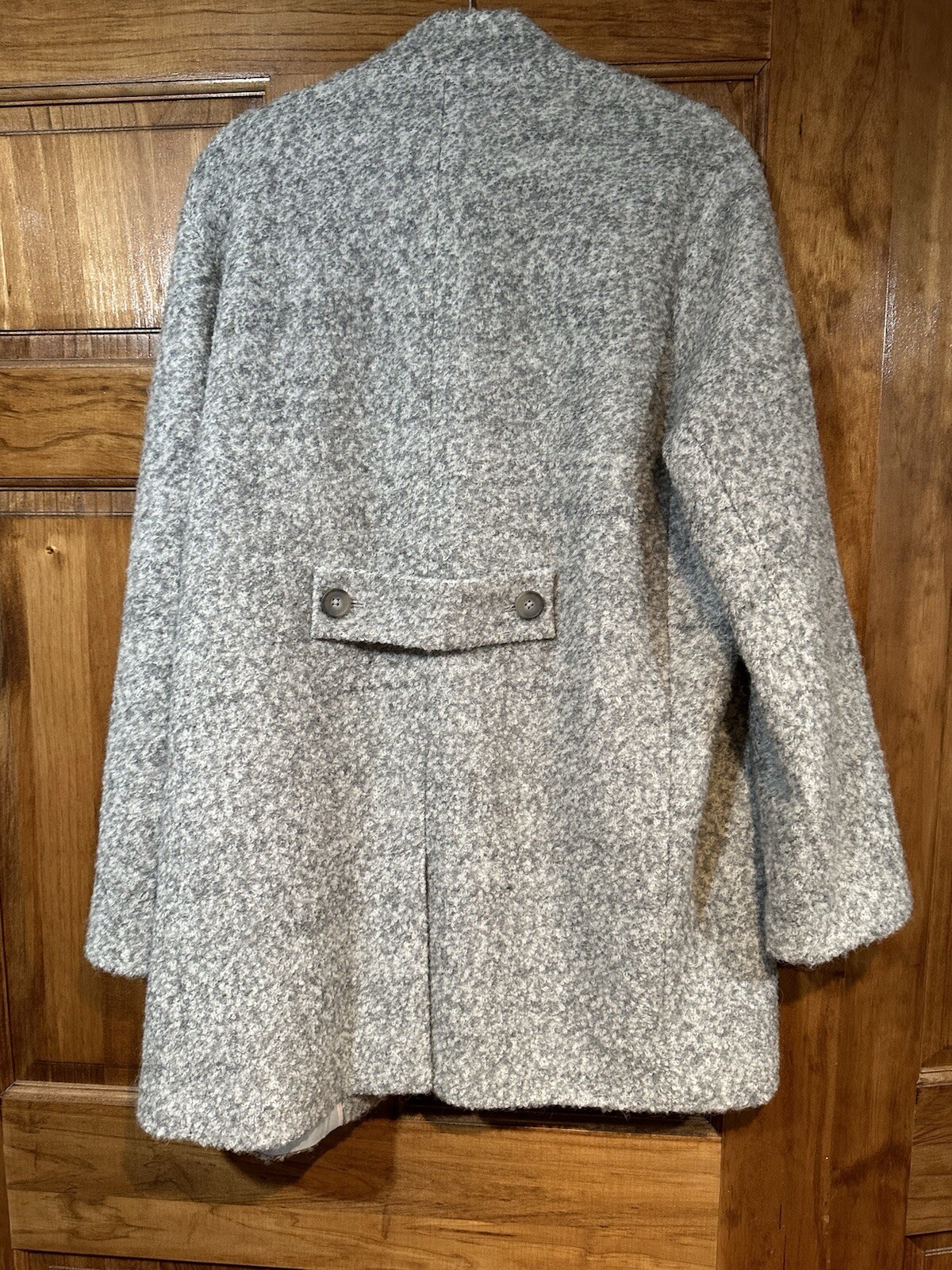 Joules Coat Jacket US 12 Grey Woolsthorpe Women Wool Mid Length Grey One Button