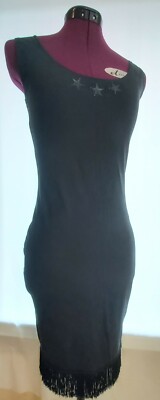 RARE VTG 80s, JUNIOR Gaultier/Jean Paul Gaultier BL Fringed Dress 