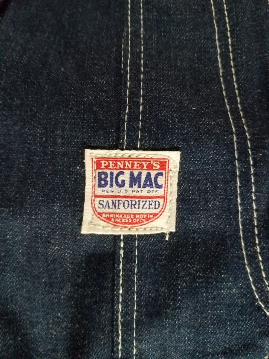 VINTAGE RARE NOS NWT BIG MAC SANFORIZED DENIM OVERALLS VINTAGE RARE NOS NWT BIG MAC SANFORIZED DENIM OVERALLS