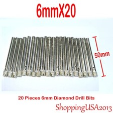 20 Pcs 6mm Diamond Drill Bits Set Hole Saw Cutter Tool Glass Marble Ceramic