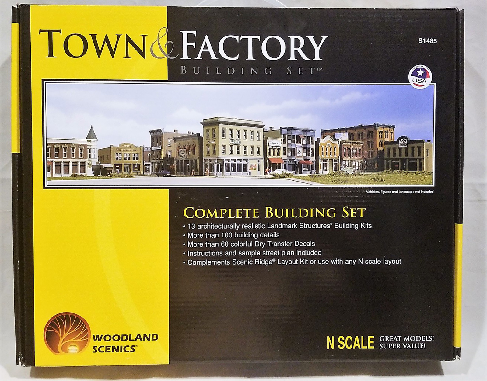 woodland scenics town and factory building set