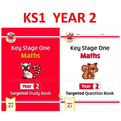 KS1 Maths Year 2 Targeted Study ,Question Books with Answer Ages 6-7 CGP