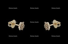 1/4 CT Round Moissanite Flower Stud Women Earrings 14K Yellow Gold Plated Silver