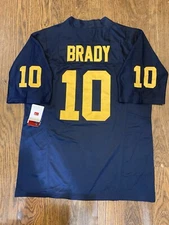 Michigan Wolverines Tom Brady Jersey #10 Blue Embroidered / Stitched - All Sizes