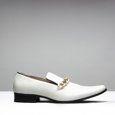 white slip on loafers