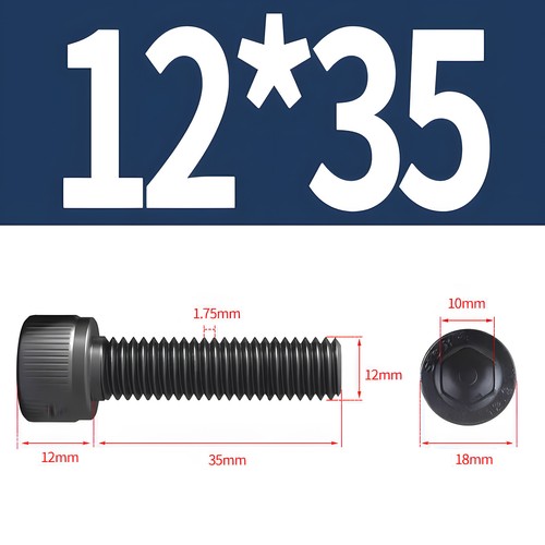 M12 DIN 912 12.9 Stahl Zylinderschrauben Innensechskant blank Zylinder Kopf M12x - Bild 8 von 46