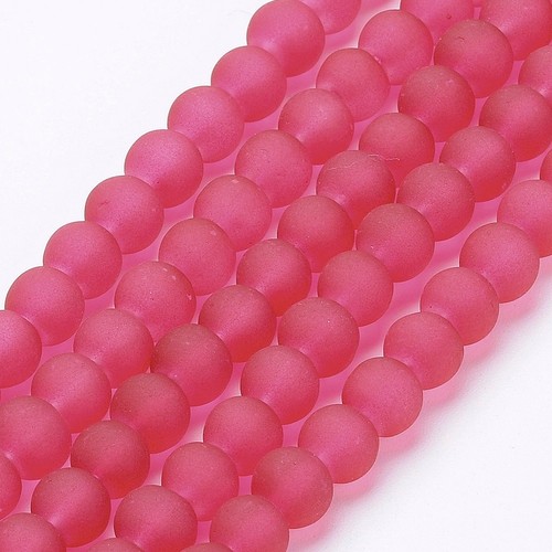 1Strand Transparent Glass Beads Frosted Round Mutli-Color for Jewelry Making - Picture 74 of 80