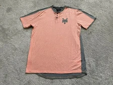 Zoo York Mens Large T Shirt Embroidered Logo Henley Skateboarding Streetwear