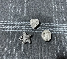 Vintage Trinket Boxes Pewter Lot Earrings and Pin Brooch