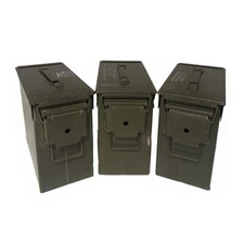 Tall 50 Cal Ammo Can Grade 1 US Military Surplus - 3 Pack