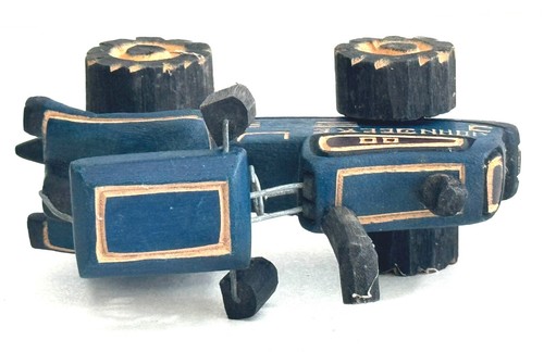 Custom, Hand Made Vintage John Deere "Blue" 4" Wooden Toy Tractor (Circa 1980's) - Picture 6 of 6