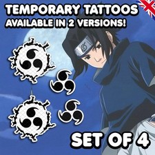 UK Sasuke Uchiha - Naruto Temporary Tattoos Cosplay Costume Realistic SET OF 4