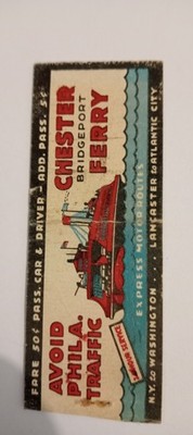 Chester Bridgeport Ferry Bobtail Matchcover Lot 785 No Tariff Fee