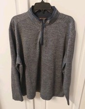 Mens XXL Johnston  Murphy Performance 1/4 Zip heather Navy pullover golf casual