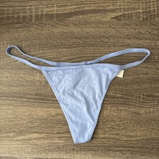 Victoria s Secret Large Blue Cotton V String Panties