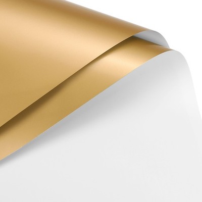 Doppelseitige Verpackung Papier weiß + gold 22,8'' x 22,8'' für Blumenstrauß 20er Pack