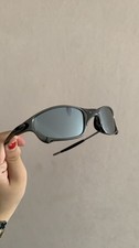Vintage Oakley Juliet 1.0 X Metal Polarized Sunglasses Silver Lens Gray Frame