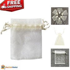100 Sheer Ivory Organza Favor Bags - Perfect for Jewelry  Gifts at Events