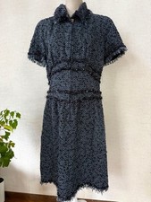 CHANEL Karl Lagerfeld Era Tweed Dress Size L Short Sleeve SR2072