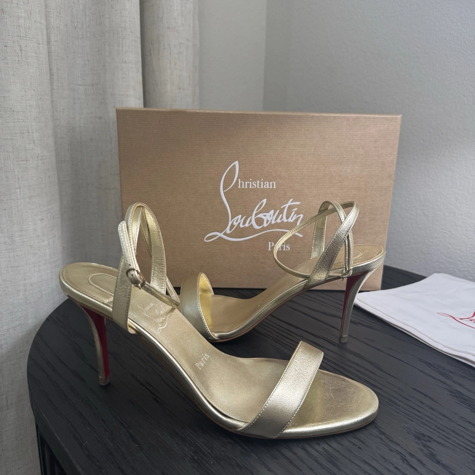 Christian Louboutin — Christian Louboutin Miss Z 80 Sandals Metallic Gold 40.5