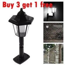 Solar Powered LED Light Outdoor Garden Yard Fence Wall Lantern Hexagonal Lamp US