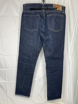 Ralph Lauren Double RRL Men's Slim Fit Selvedge Blue Denim Jeans