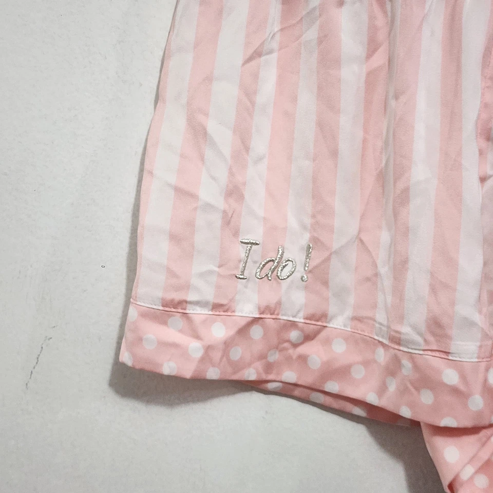 BETSEY JOHNSON Mrs. Pijama Conjunto Corto Pijamas Rosa Blanco Retro Pin-Up Rayas Talla S Foto 4 de 4