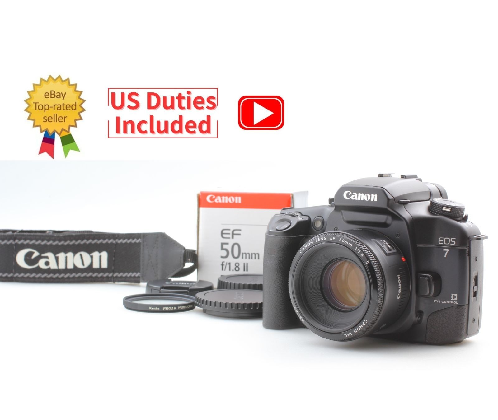 [Top MINT] Canon EOS 7 35mm Film Camera EF 50mm f/1.8 II Lens From JAPAN