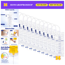10 Pack 1000ml Urinary Drainage Bags with Anti-Reflux Valve for Leg Use