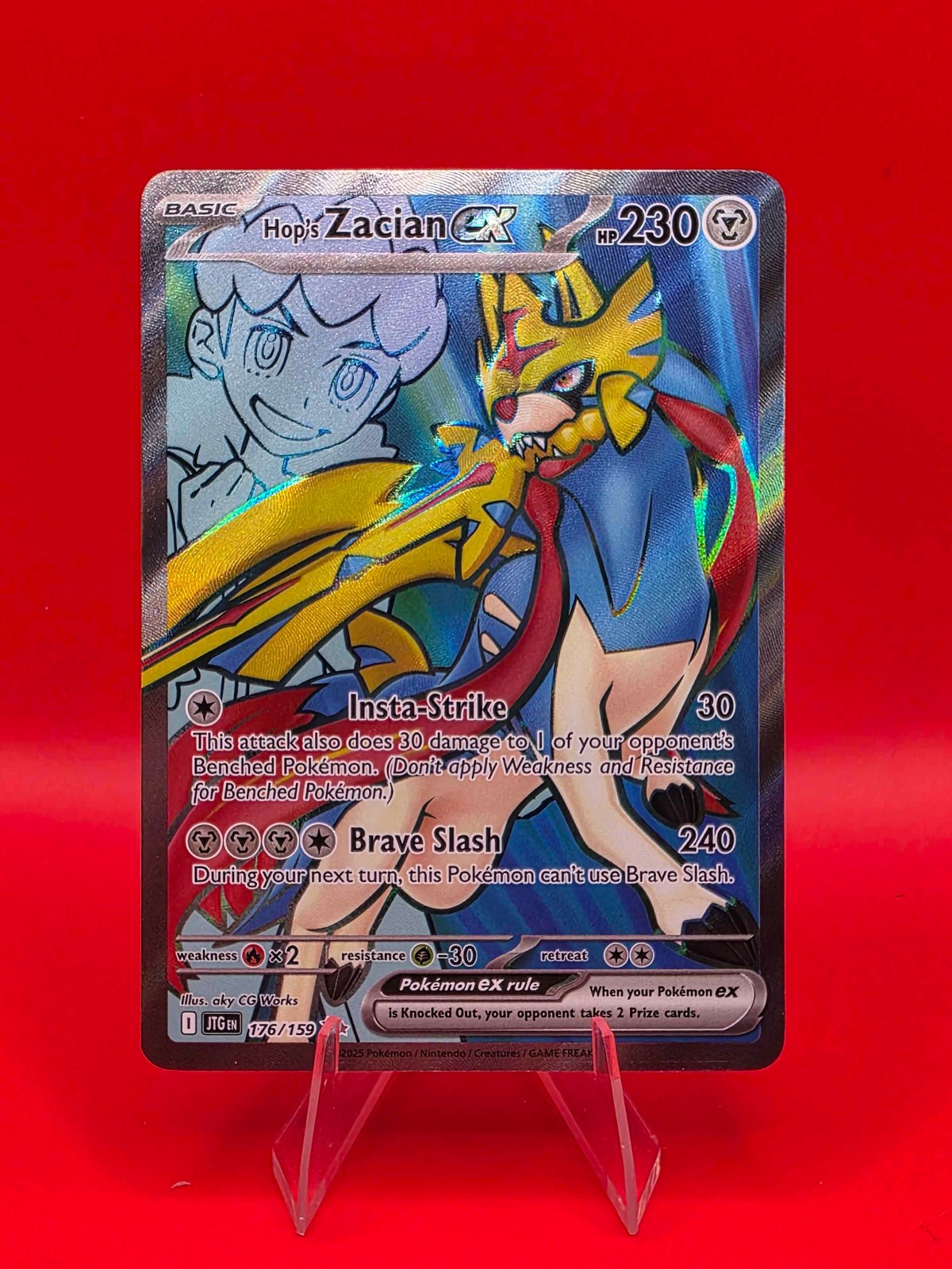 Pokemon TCG Hop's Zacian ex Full Art Holo Ultra Rare 176/159 Sv09 EN